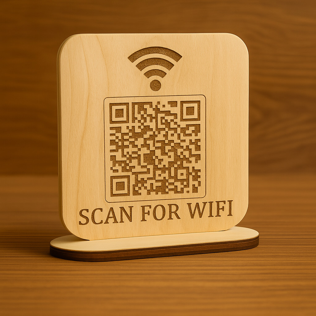 Personalized WiFi QR Code Sign Custom Wood Internet Password Plaque Guest House