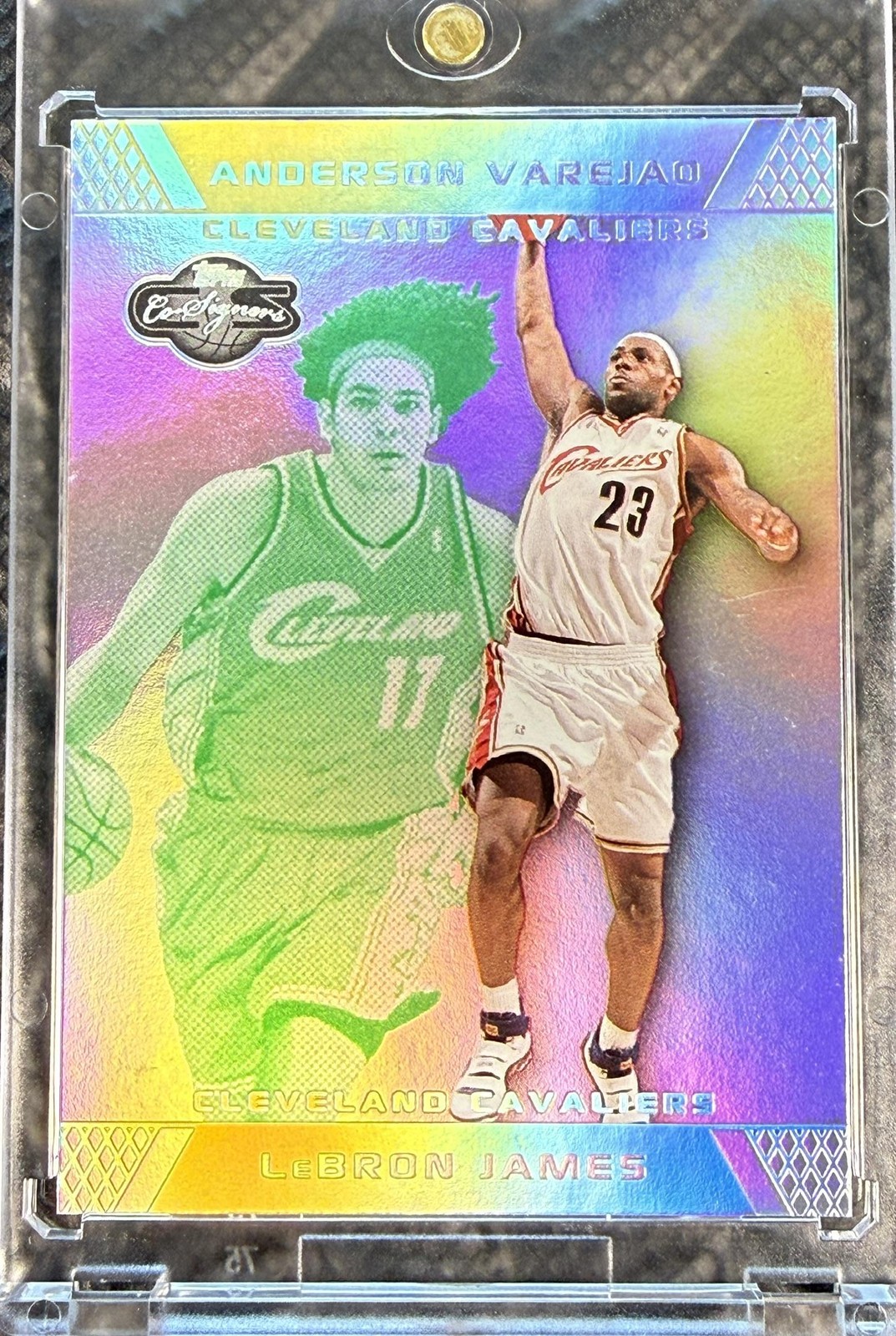 2007-08 Topps Co-Signers #23 LeBron James Gold-Green-Foil /19