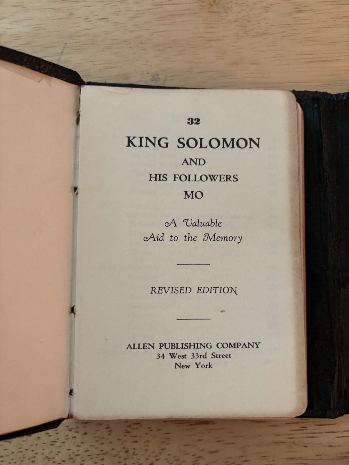 King Solomon and His Followers Mass: A Valuable Aid to The Memory Revised Ed