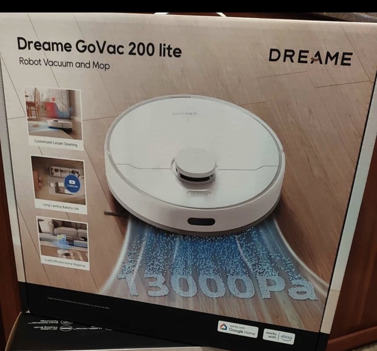 Brand new Dreame GoVac 200 lite 2-in-1 Robot Vacuum Mop Alexa/Google compatible.