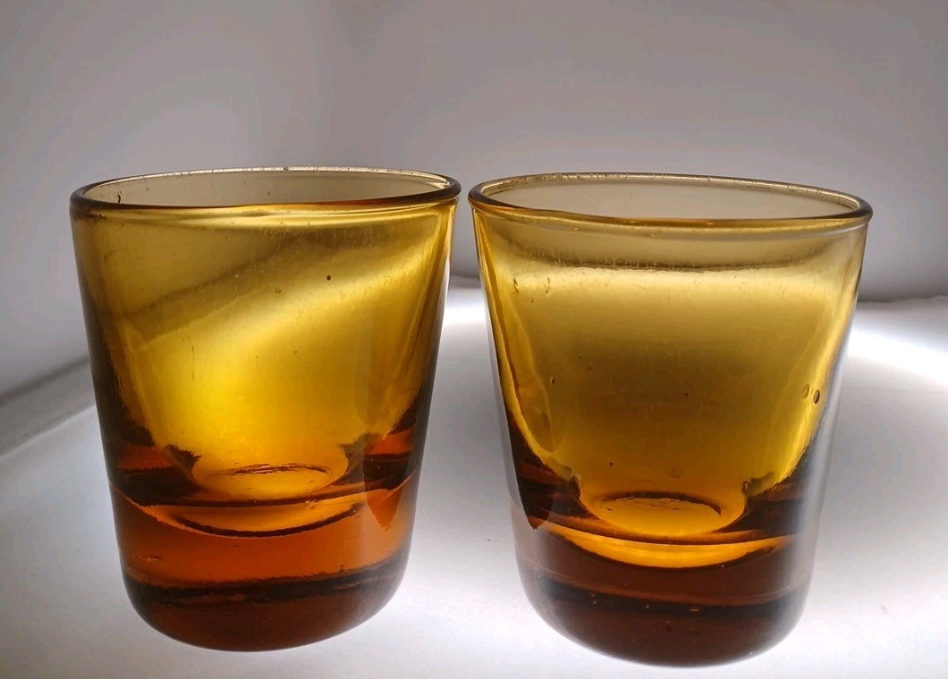 Antique Amber Tumbler Set Whisky  1920s-1930s
