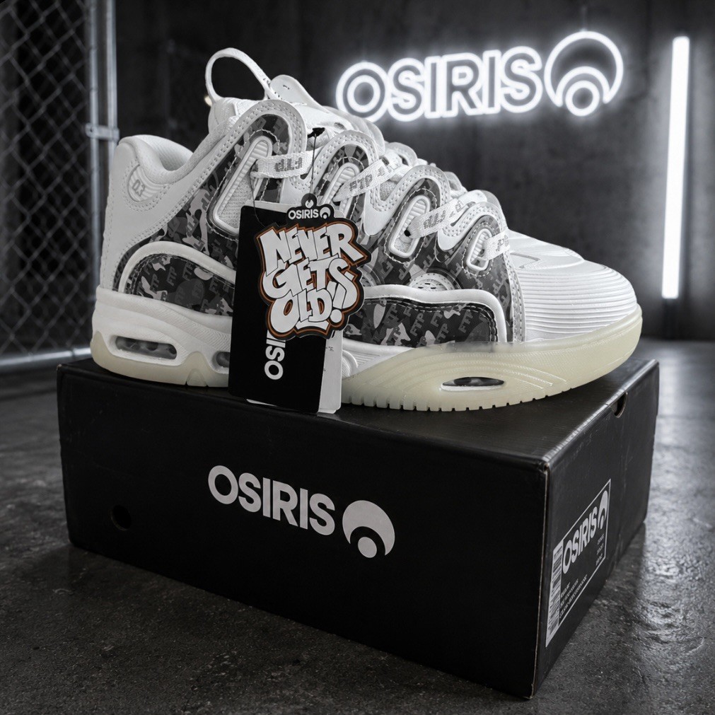 OSIRIS x FTP D3 2001 WHITE CAMO MENS SKATE SHOES NEW SIZE US10 EU44 UK9