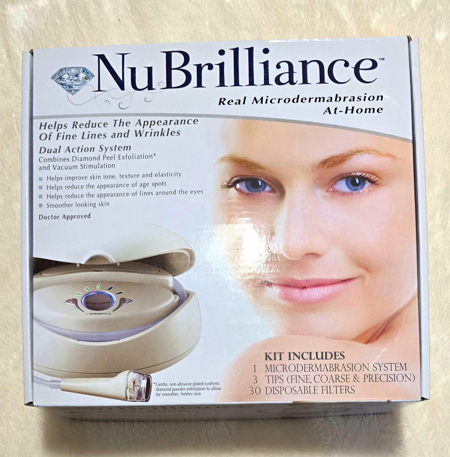NuBrilliance At-Home Diamond Microdermabrasion System 5-Speed 110V White 30212D NuBrilliance At-Home Diamond Microdermabrasion System 5-Speed 110V White 30212D
