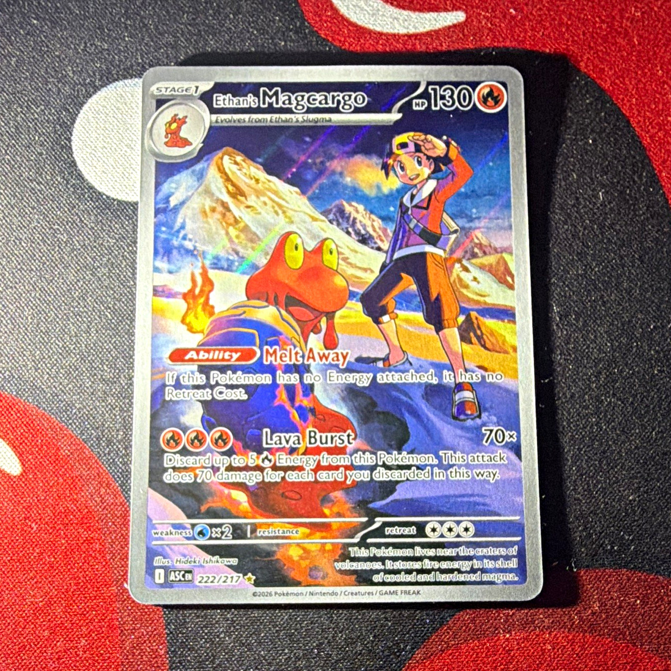 Ethan\'s Magcargo 222/217 ASC Holo Full Art Illustration Rare Eng 2025 130 HP
