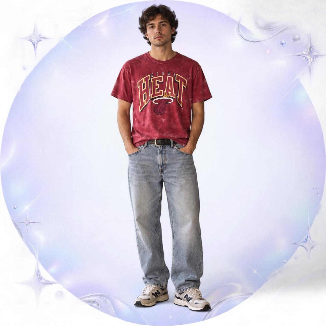 ’47 Brand Miami Heat Tie-Dye Vintage Tubular Tee – Medium