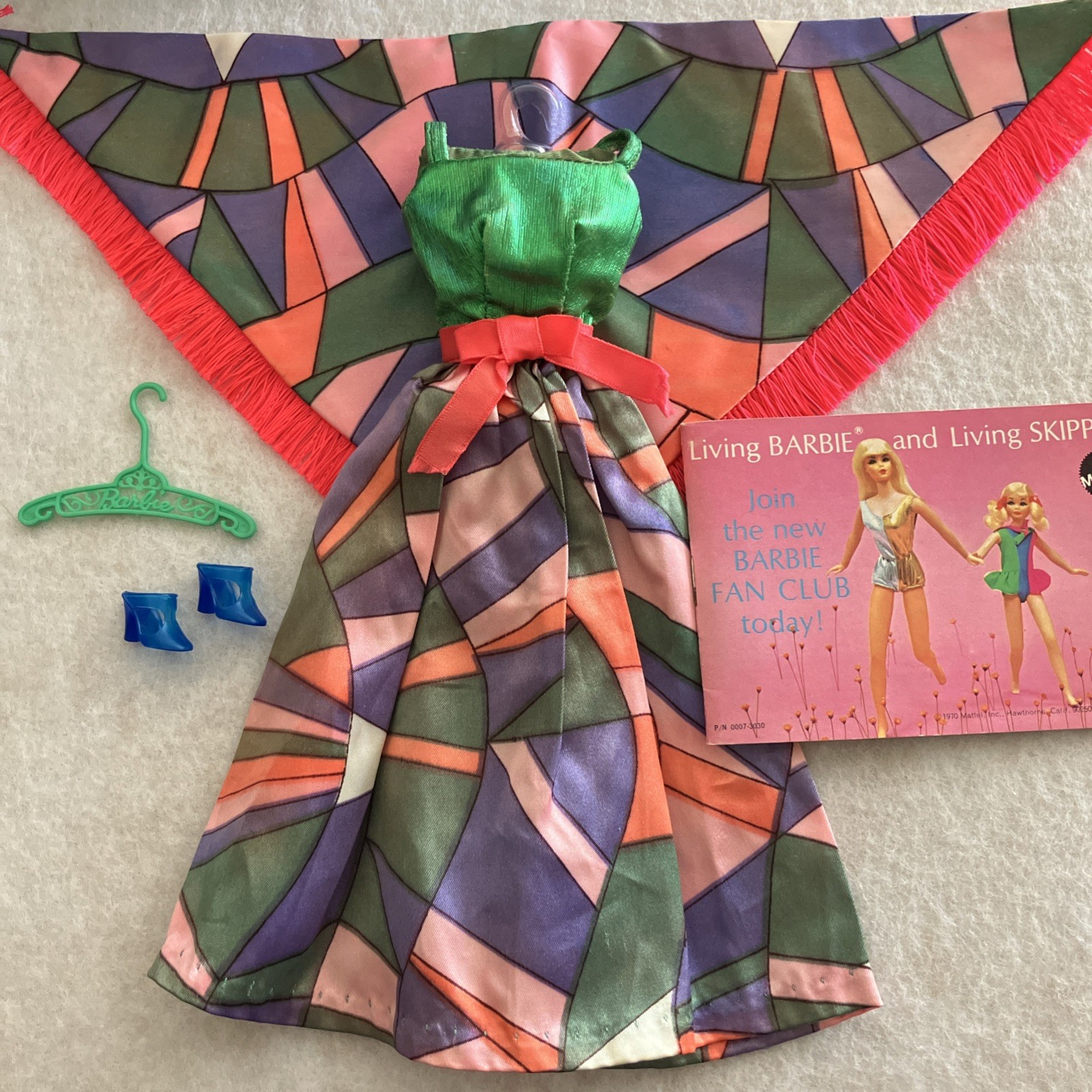 Vintage Barbie 1798 Rainbow Wraps ORIGINAL 1970 Set w HTF T-Strap Shoes MINTY