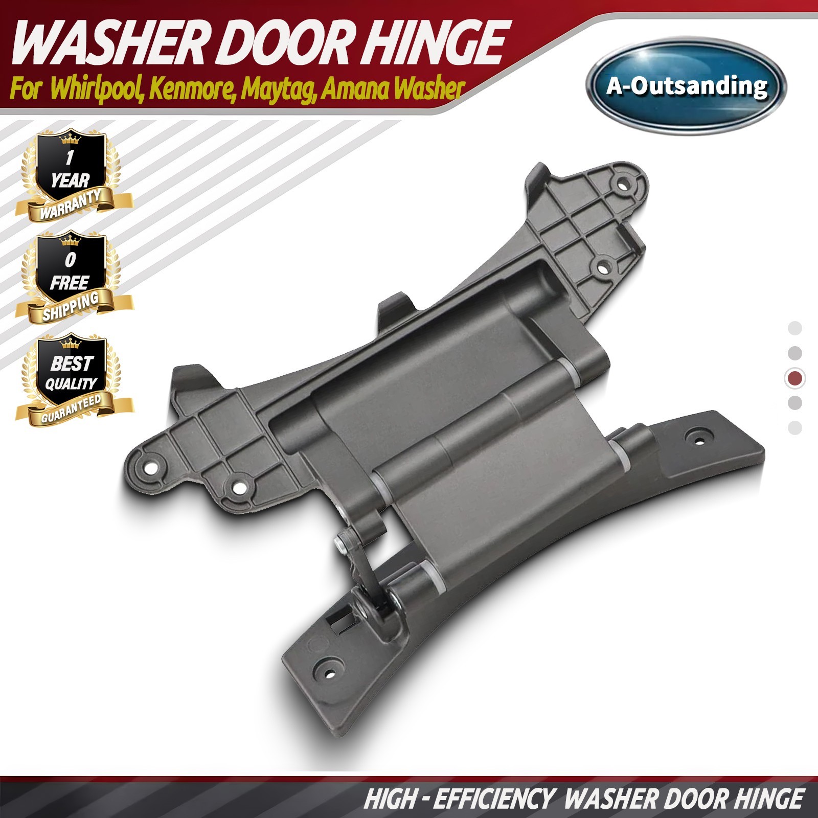 Washer Door Hinge , For Whirlpool, Kenmore, Maytag, Amana Washer, WP8183202