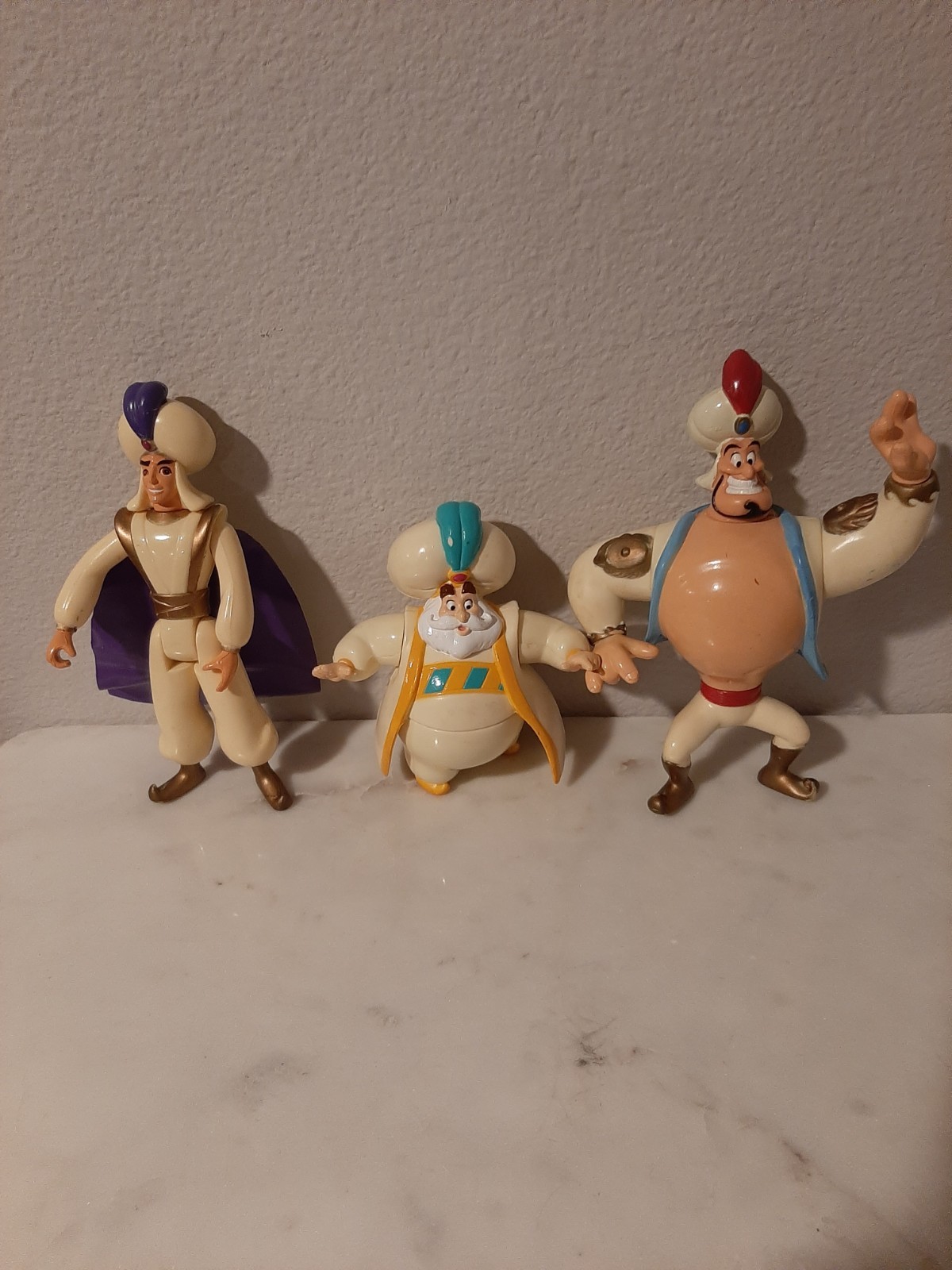 1992 Disney Aladdin Set Of 3 Figures Vintage Sultan Aladdin Genie 1992 Disney Aladdin Set Of 3 Figures Vintage Sultan Aladdin Genie
