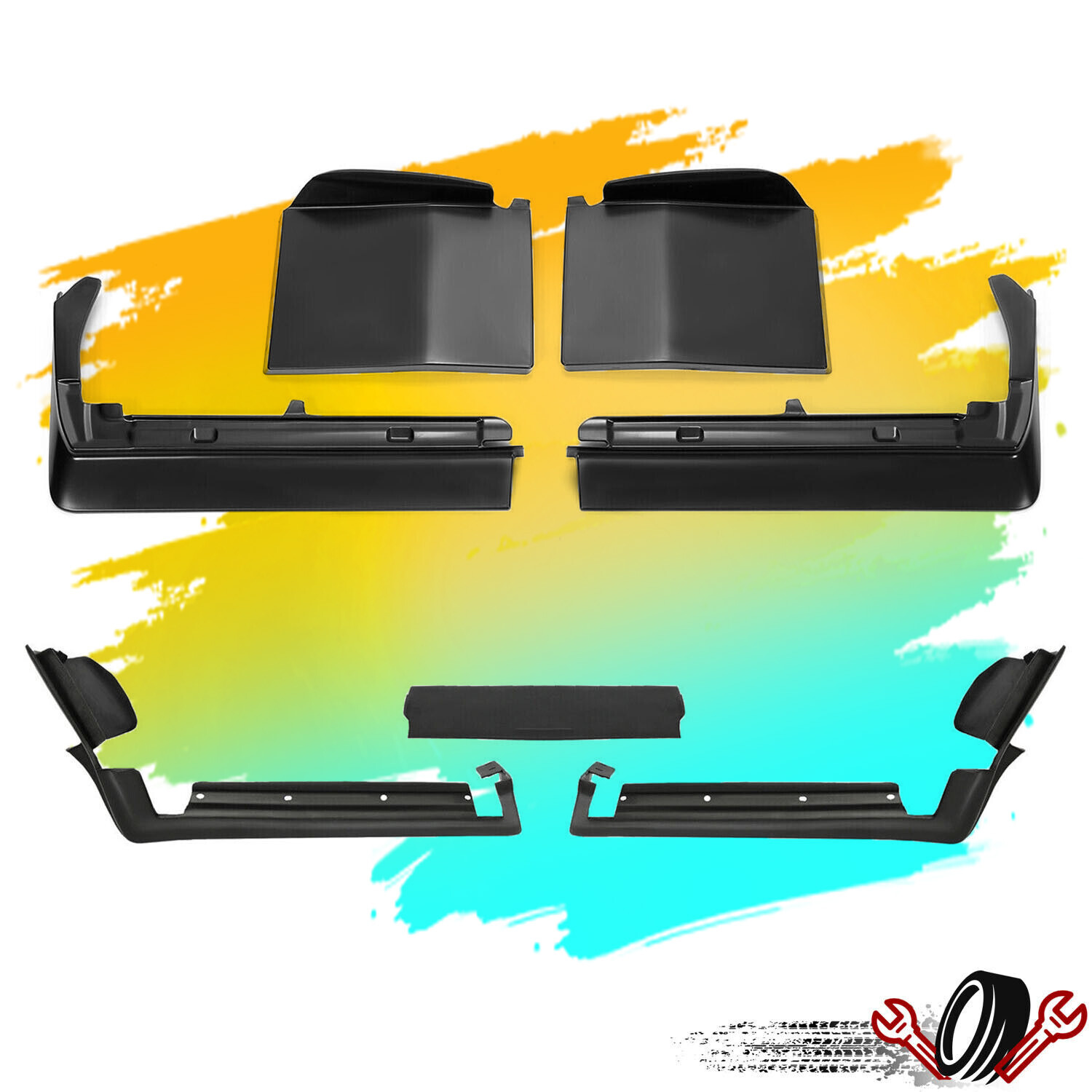 7 Pcs For Cadillac Seville 1980-1985 Front & Rear Bumper Filler Black Fiberglass 7 Pcs For Cadillac Seville 1980-1985 Front & Rear Bumper Filler Black Fiberglass