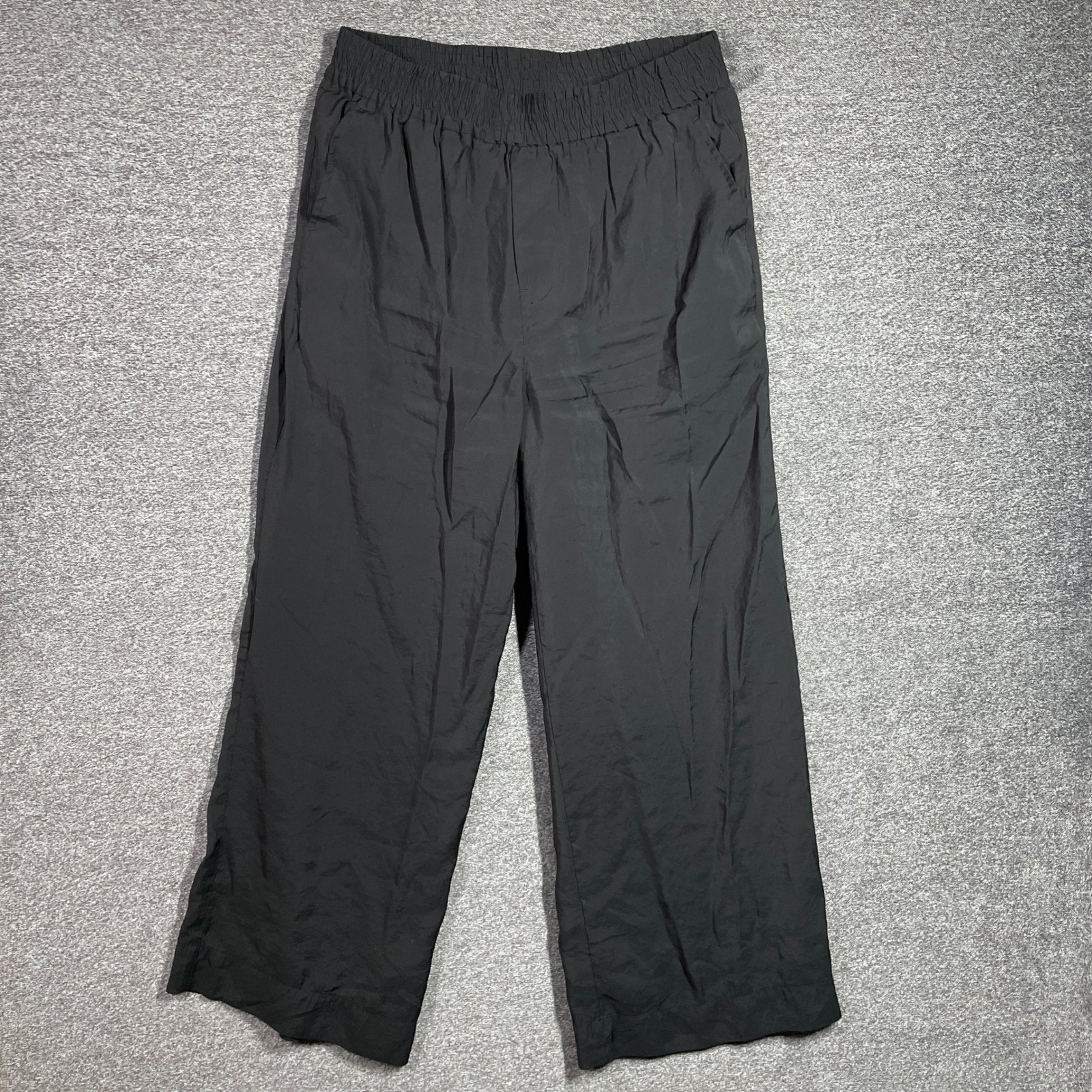 T Tahari Womens Black Wide Leg Elastic Waist Pocket Trousers T Tahari Womens Black Wide Leg Elastic Waist Pocket Trousers