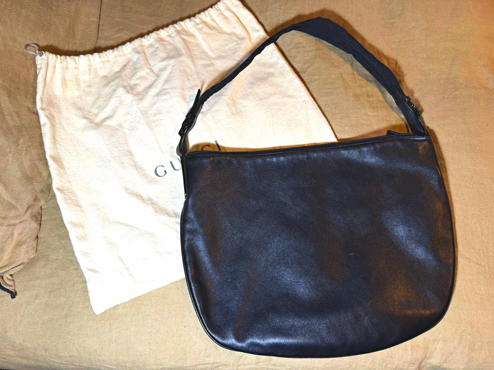 Gucci Jackie 001 3306 Black Leather Shoulder Bag Vintage Made in Italy with DBag Gucci Jackie 001 3306 Black Leather Shoulder Bag Vintage Made in Italy with DBag