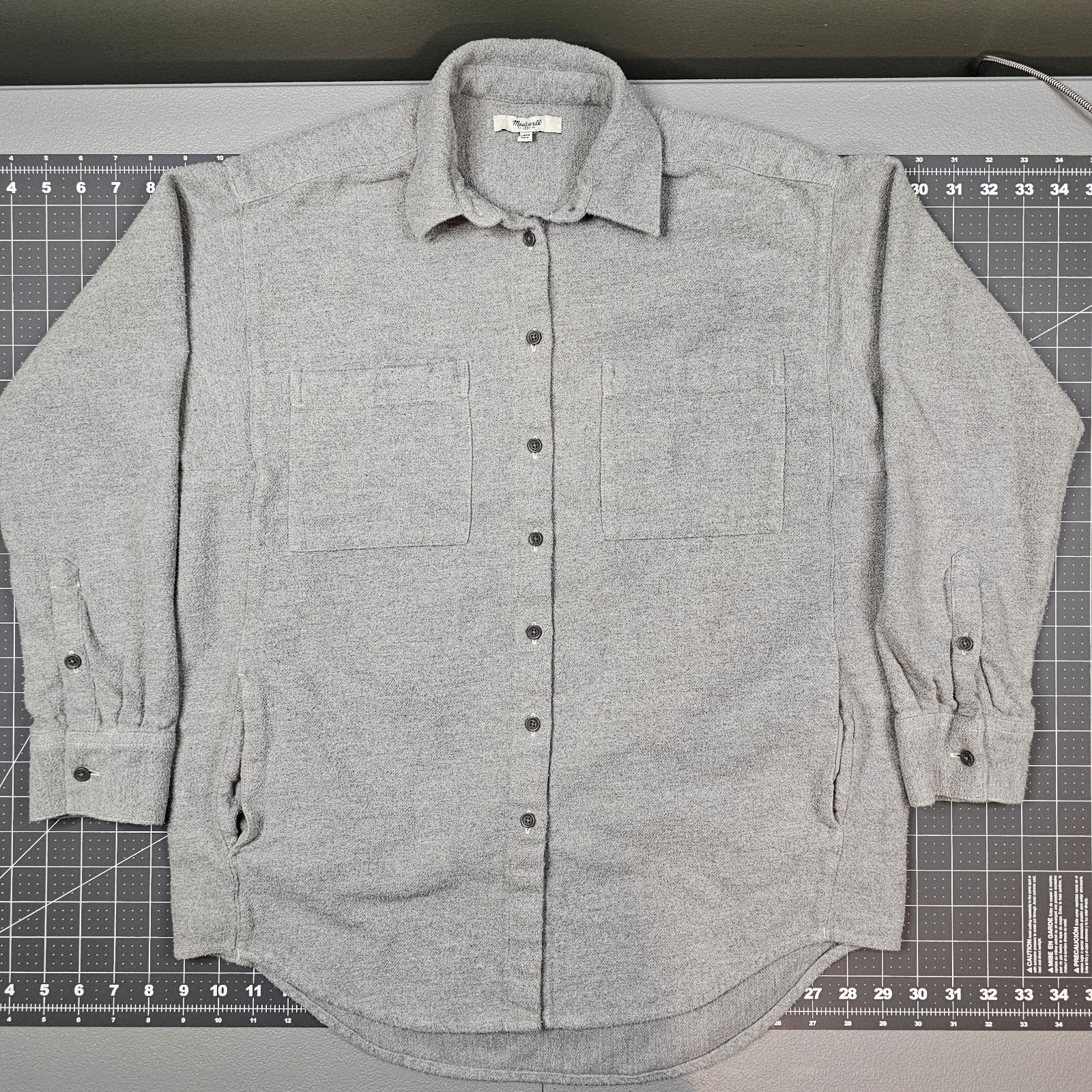 Madewell Sunday Shirt Small Gray Flannel Chamois CPO Pockets Workwear Cozy Soft Madewell Sunday Shirt Small Gray Flannel Chamois CPO Pockets Workwear Cozy Soft