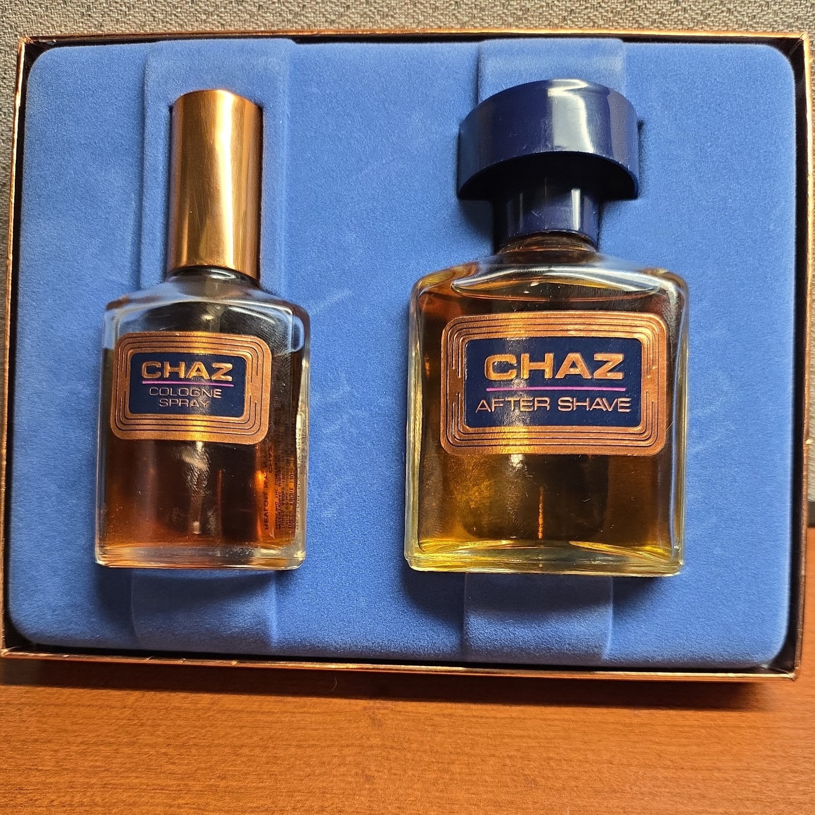 Vintage After Shave Cologne Revlon CHAZ  With Box. NOS.