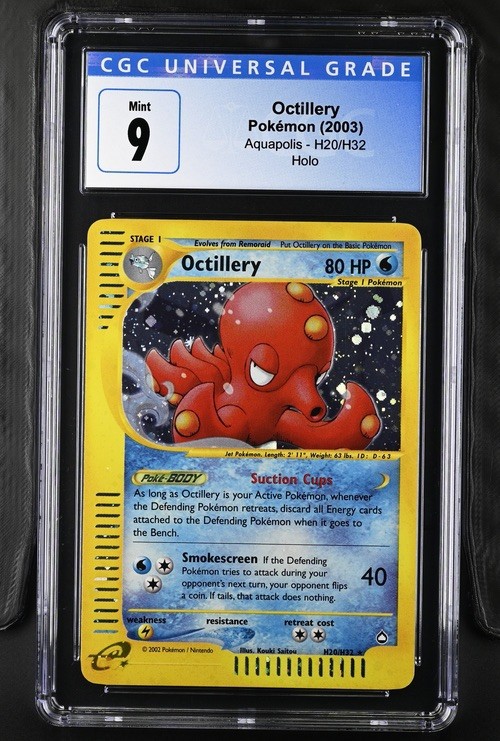 2003 POKEMON AQUAPOLIS HOLO #H20/H32 OCTILLERY CGC MINT 9 WOTC RARE