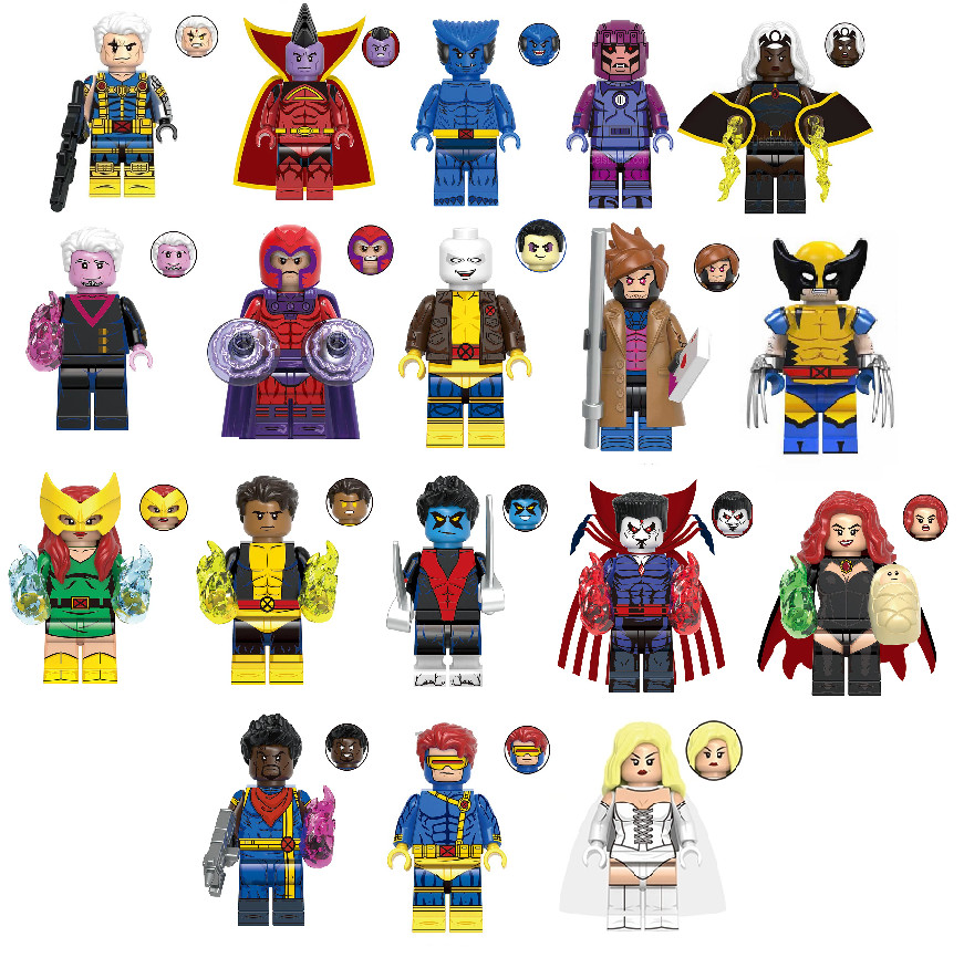 18PCS Superhero Building Block Minifigures Set Magneto Wolverine 18PCS Superhero Building Block Minifigures Set Magneto Wolverine