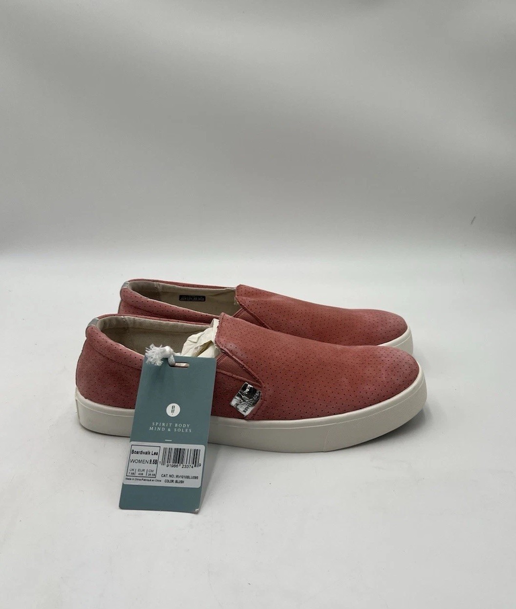 Revitalign Boardwalk Lea Blush Suede Slip On Sneaker Womens SIZE 9.5 B M