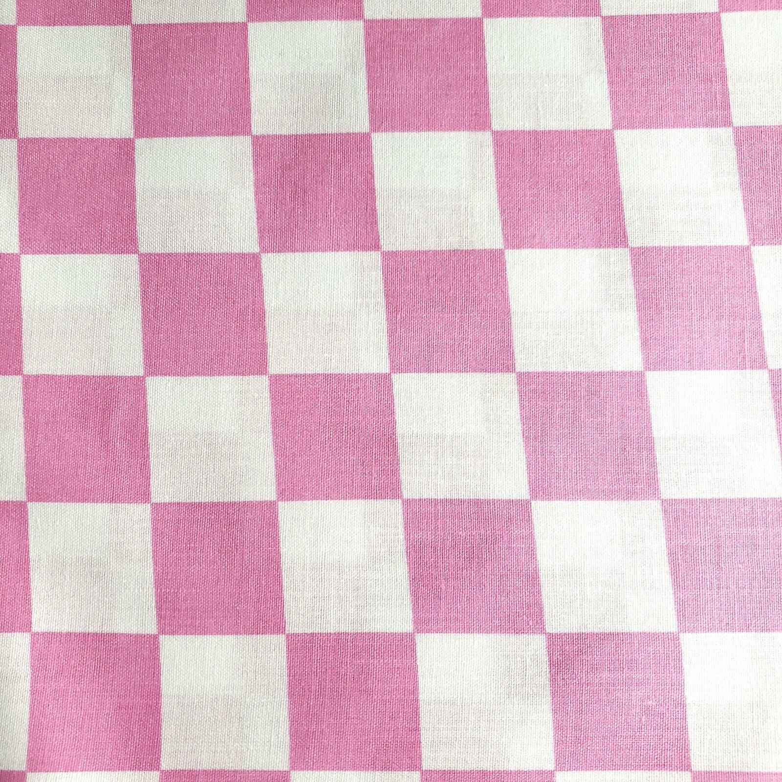 Pink White Racing Check Fabric 1
