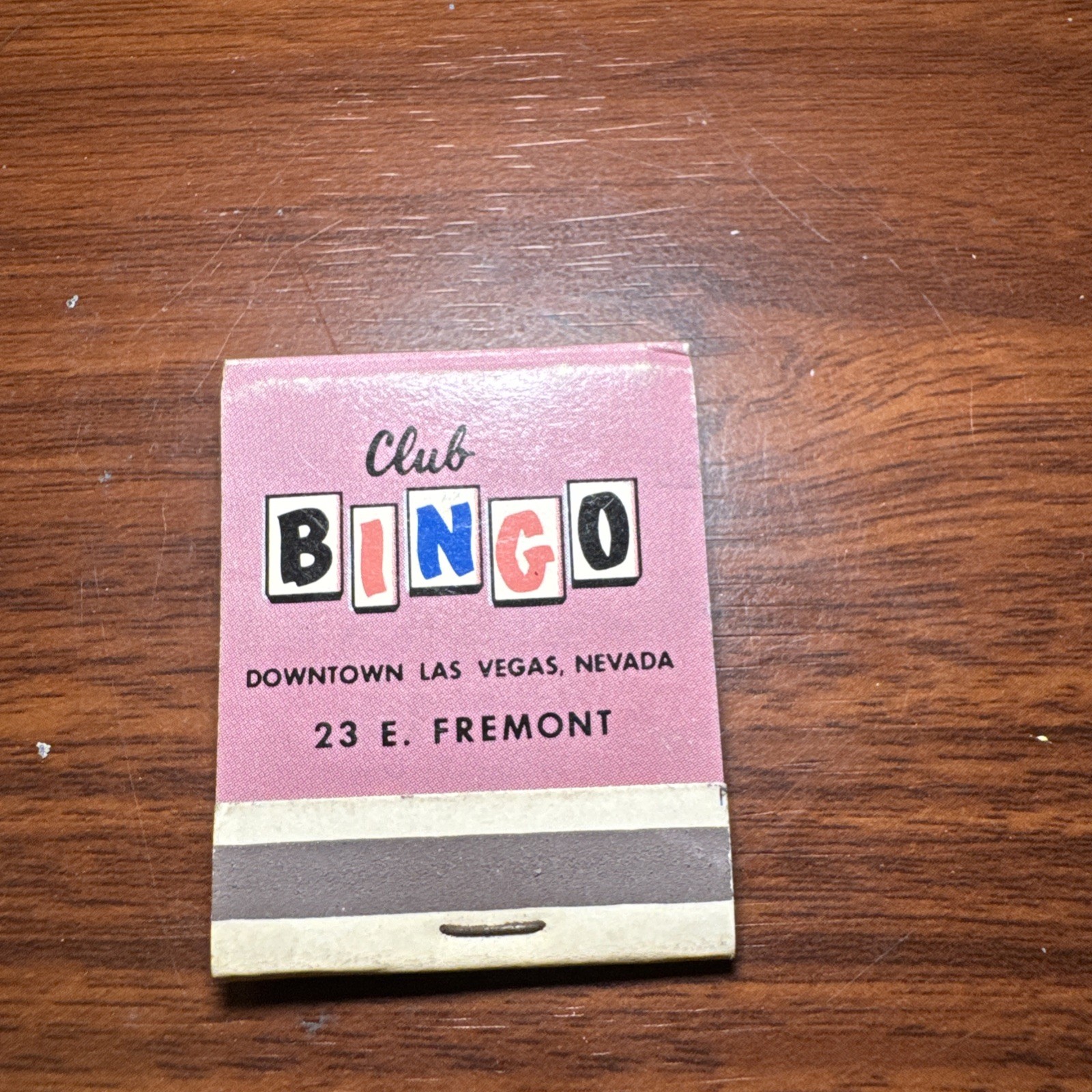 Vintage Club Bingo Matchbook Downtown Las Vegas Nevada 23 E Fremont Casino Atlas