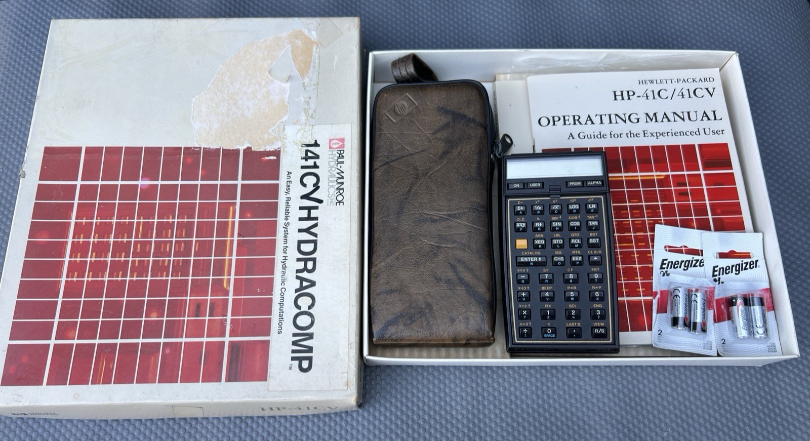 Vintage Hewlett Packard HP-41CV Scientific Calculator w/ Box & Manuals & Modules