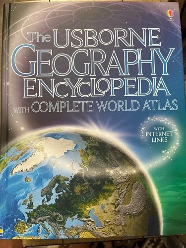The Usborne Geography Encyclopedia with Complete World Atlas Hardcover Book The Usborne Geography Encyclopedia with Complete World Atlas Hardcover Book