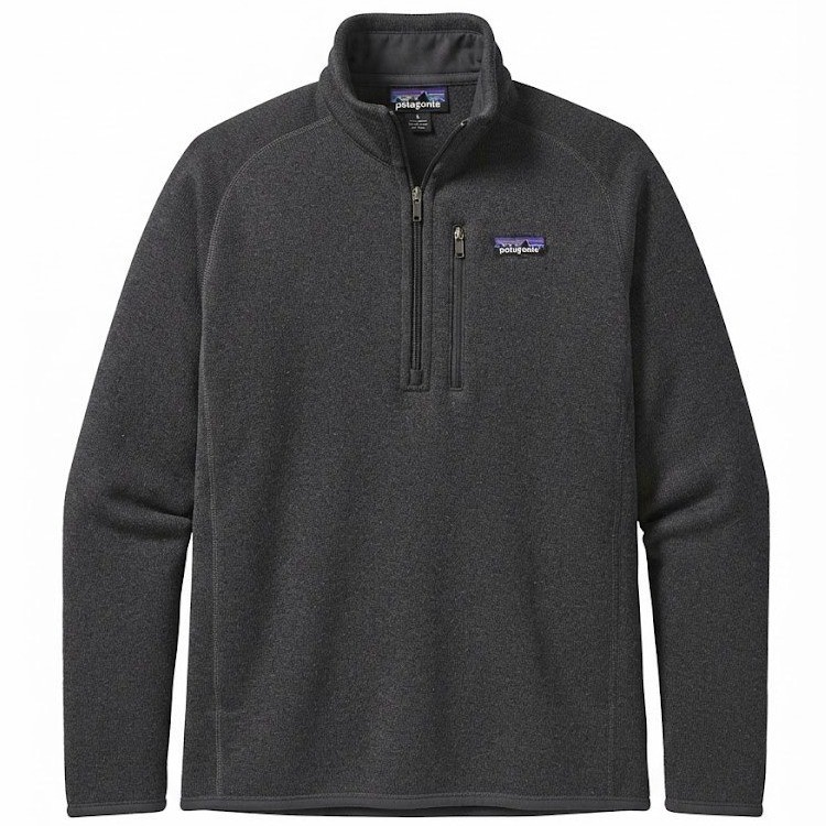 Patagonia Better Sweater 1/4 Zip Mens Black Fleece Pullover Size M