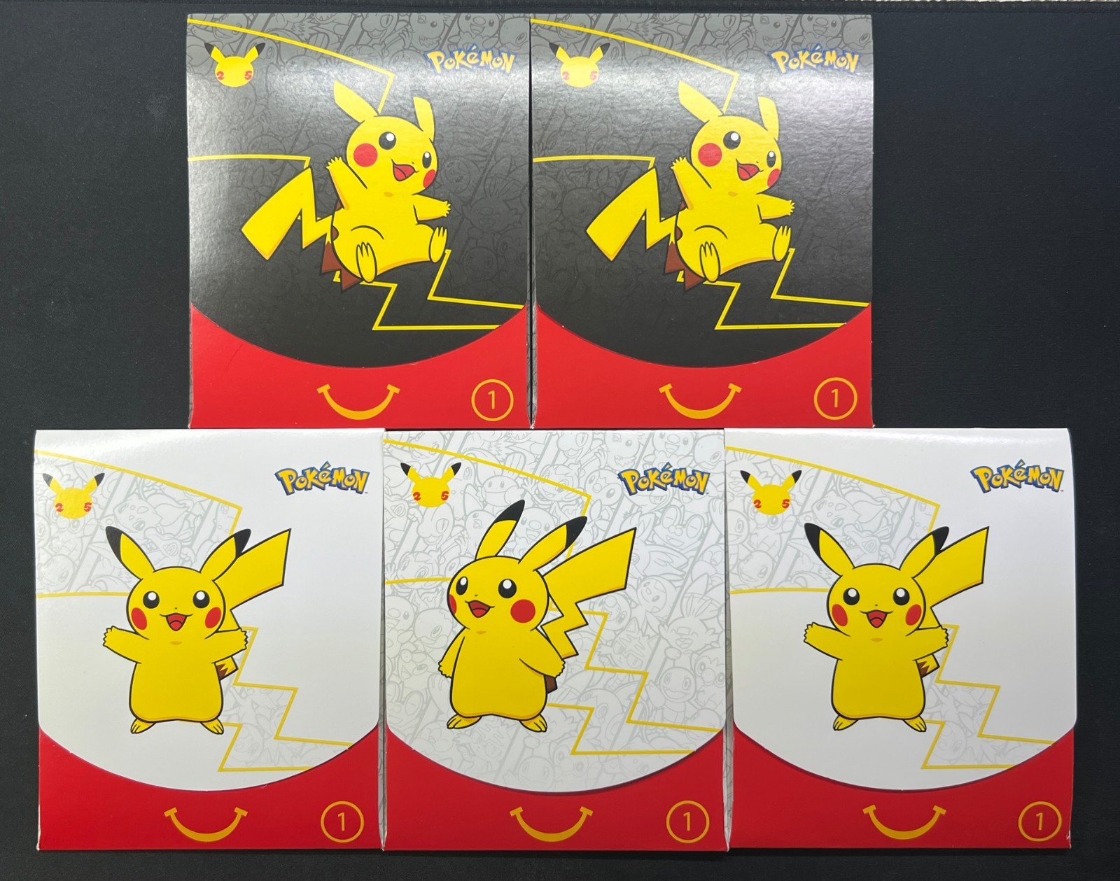 Pokemon TCG McDonald's 2021 25th Anniversary Promo Booster Pack - Lot of 5