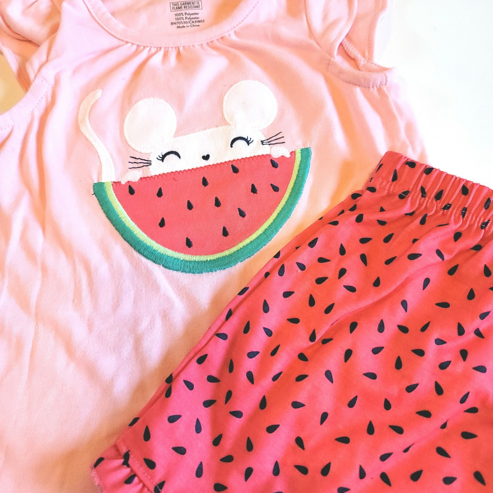 Gymboree Girls sz 2T Summer Watermelon Mouse Set Gymmies Pajamas NWT PJs