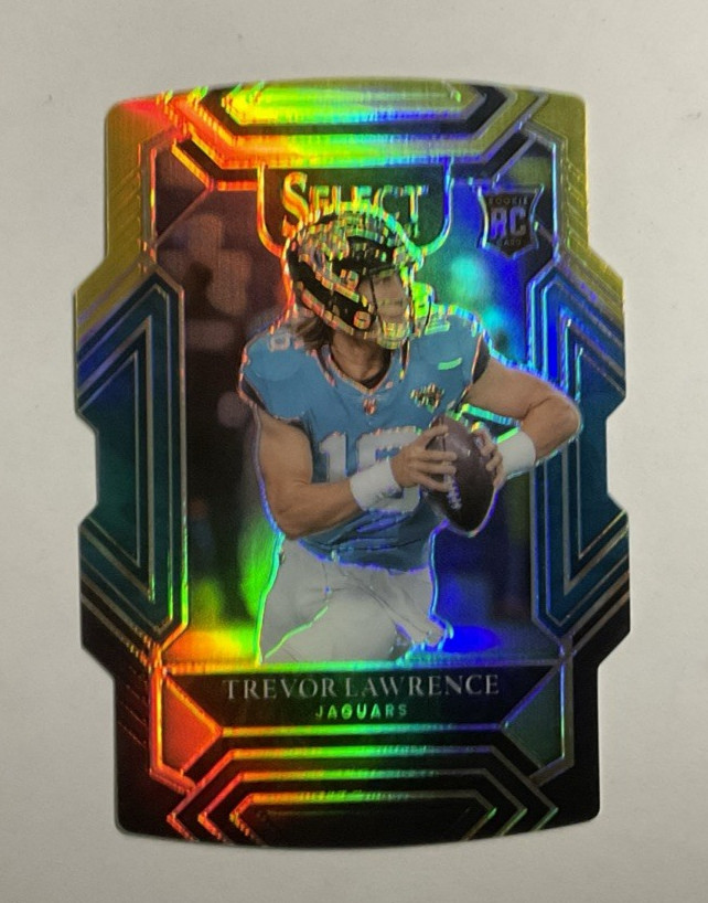 Panini 2021 Select Trevor Lawrence RC Club Level Black & Gold Prizm Die-Cut #243 Panini 2021 Select Trevor Lawrence RC Club Level Black & Gold Prizm Die-Cut #243