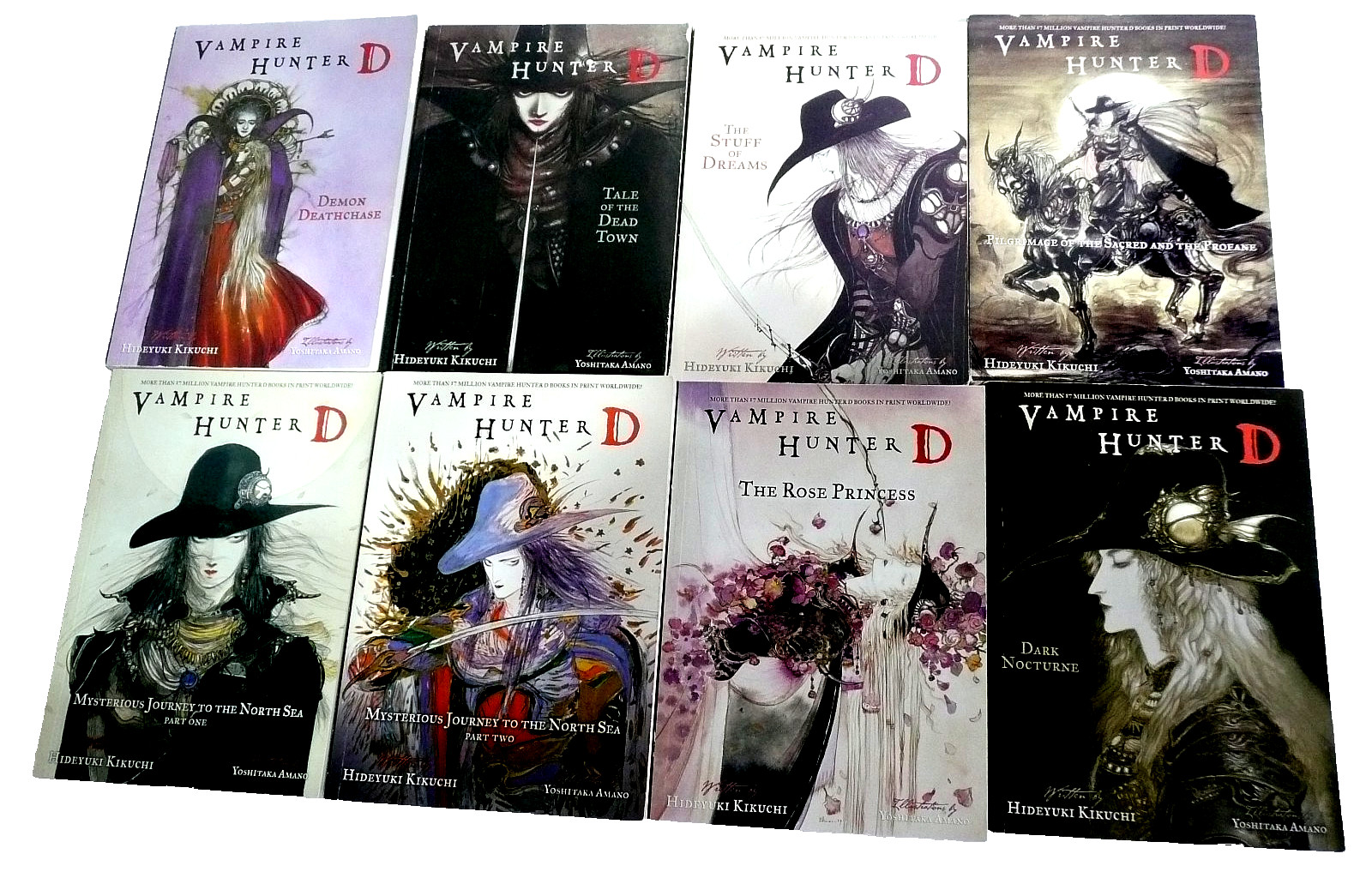 Vampire Hunter D Lot 8 Paperbacks-All 1st-Eds. /Hideyuki Kikuchi/Yoshitaka Amano