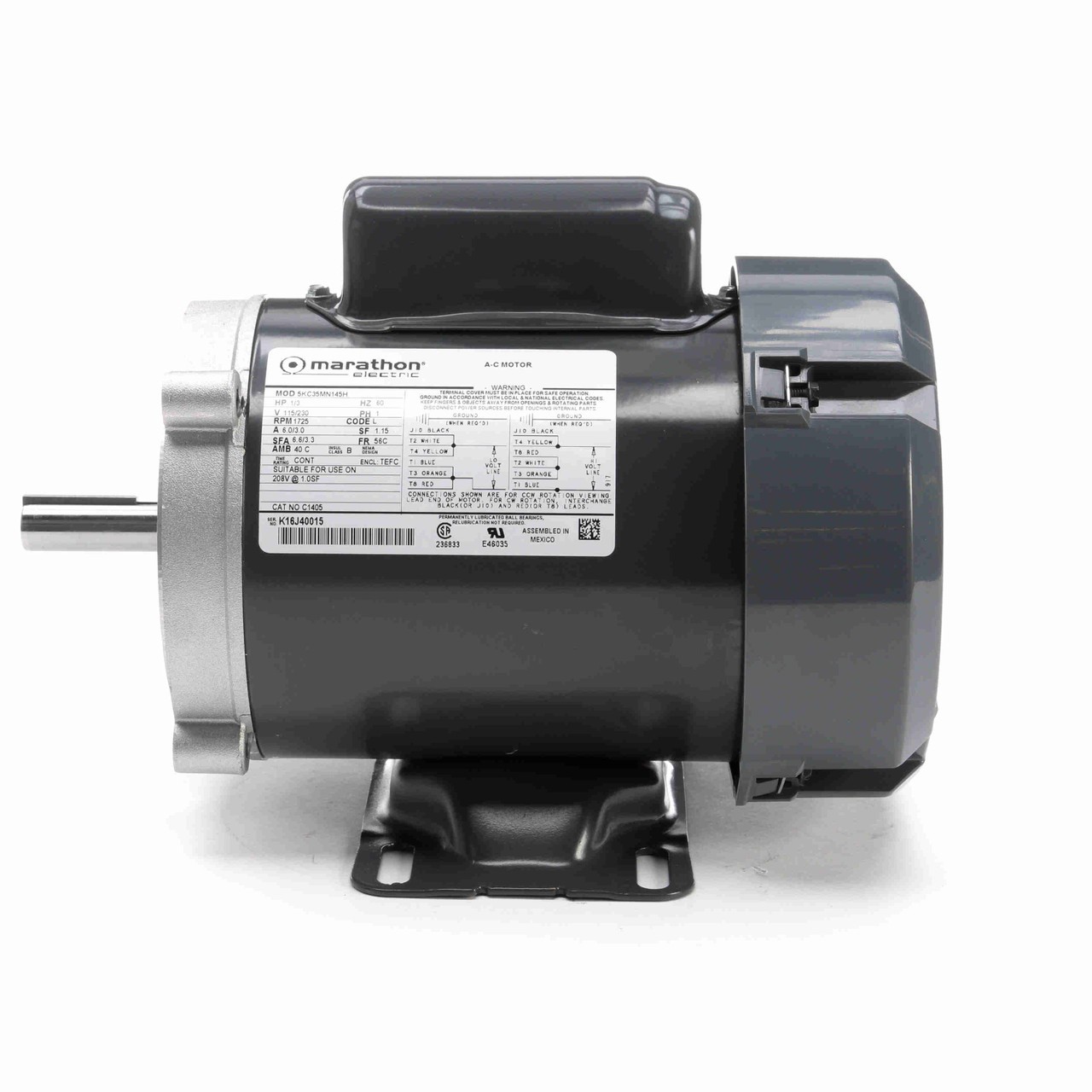 C1405 Marathon General Purpose Motor 1/3 HP 1800 RPM 56C Frame