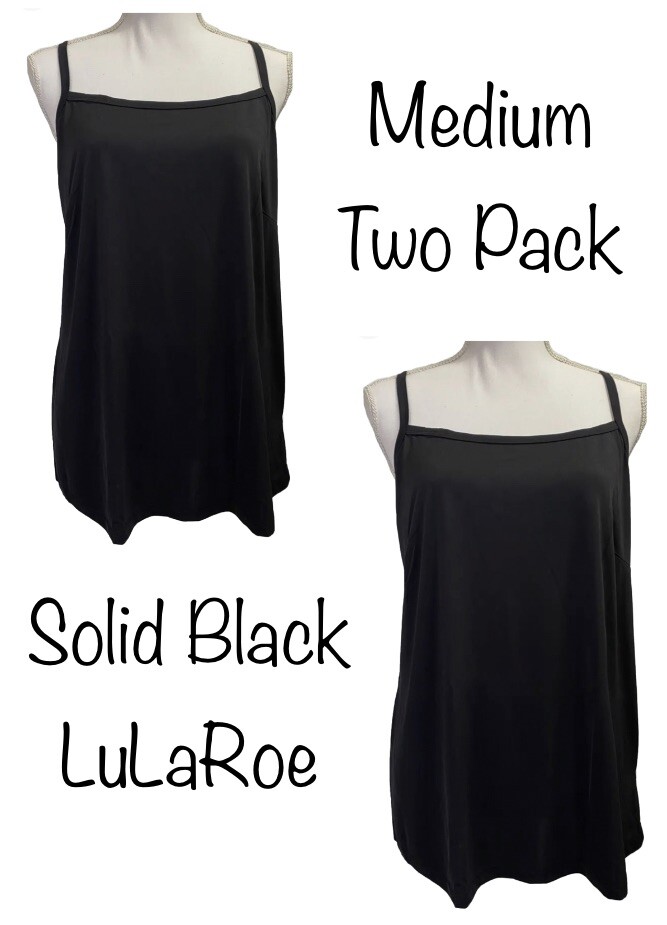 Lularoe Medium Essential Cami - Solid Black - Two Pack Silky