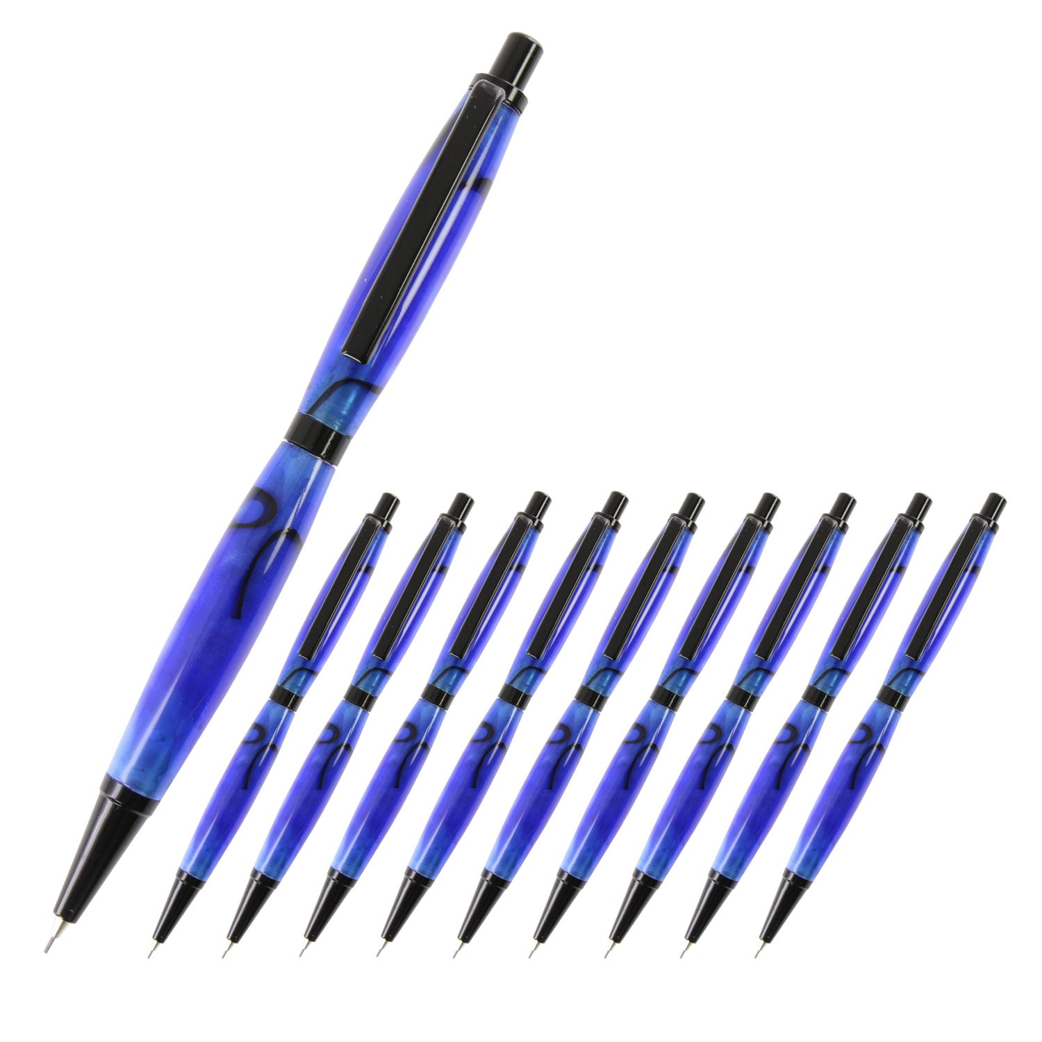 Slimline Pencil Kit, Black Chrome Finish, 10 Pack, Legacy Woodturning