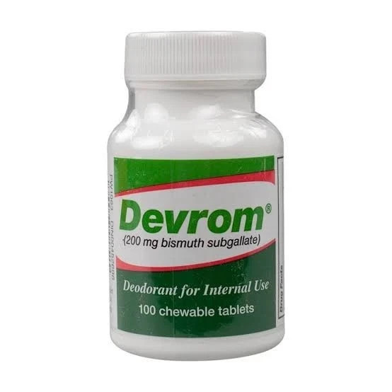 Devrom 200mg Bismuth Subgallate Internal Deodorant -100 Tabs