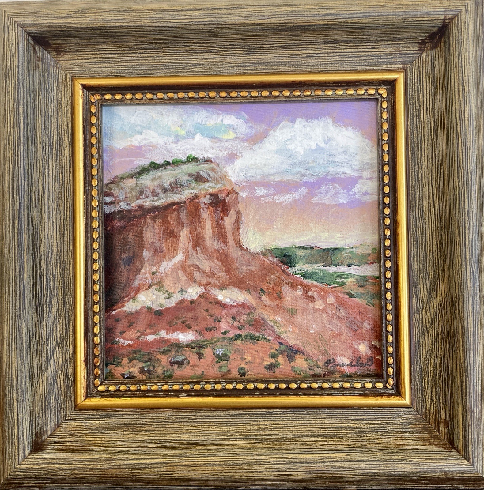 Ghost Ranch Abiquiu New Mexico Original Framed Mini Painting 4x4