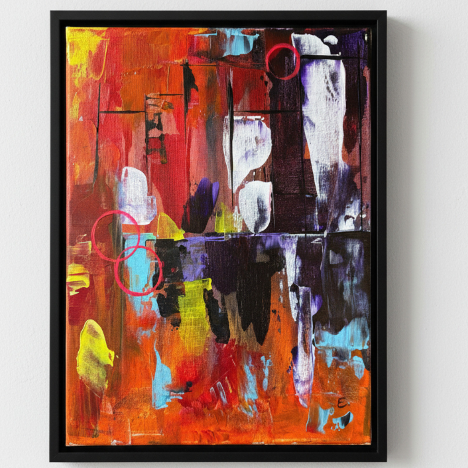 EMBRY Colorful Abstract 11x14 Painting 