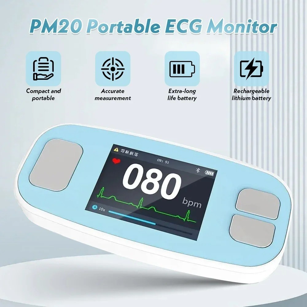 Portable Bluetooth ECG Monitor for Home and Personal Use Rechargeable Portable Bluetooth ECG Monitor for Home and Personal Use Rechargeable