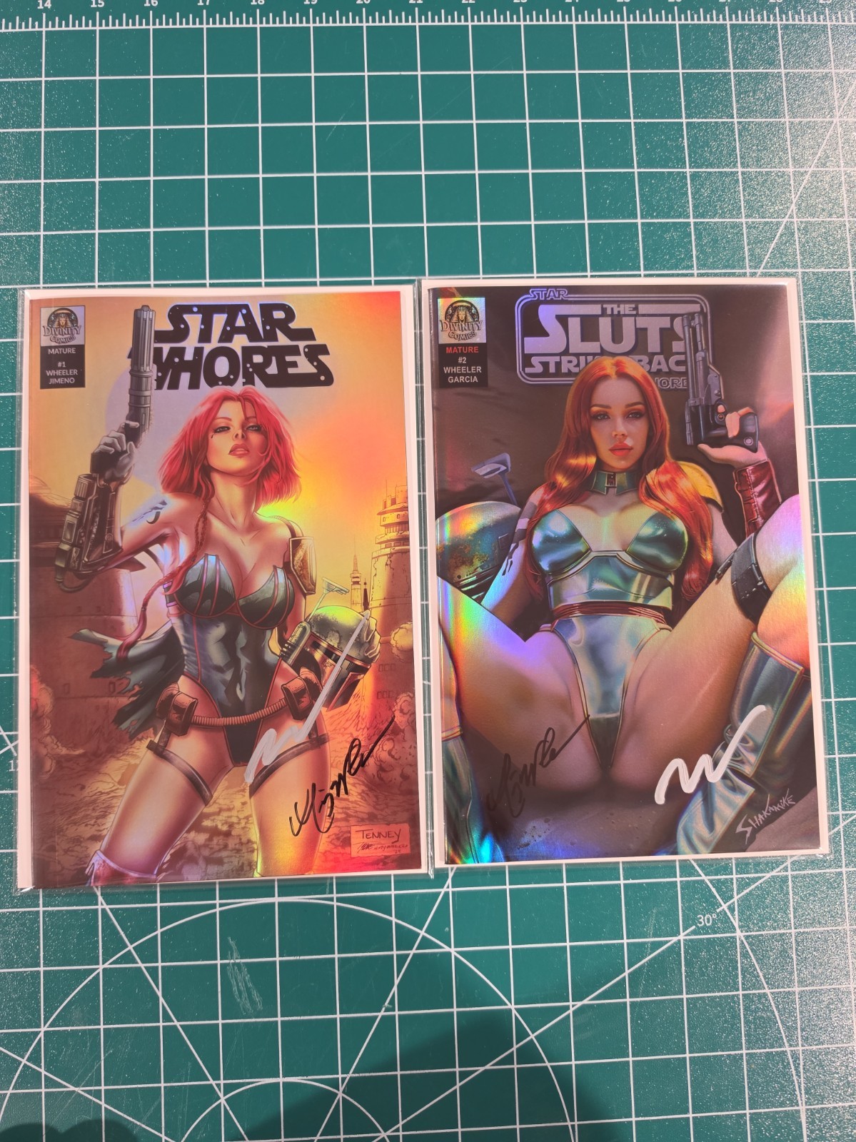 Star Whores #1 And #2 Foil Variant - Divinity Comics. Signed 