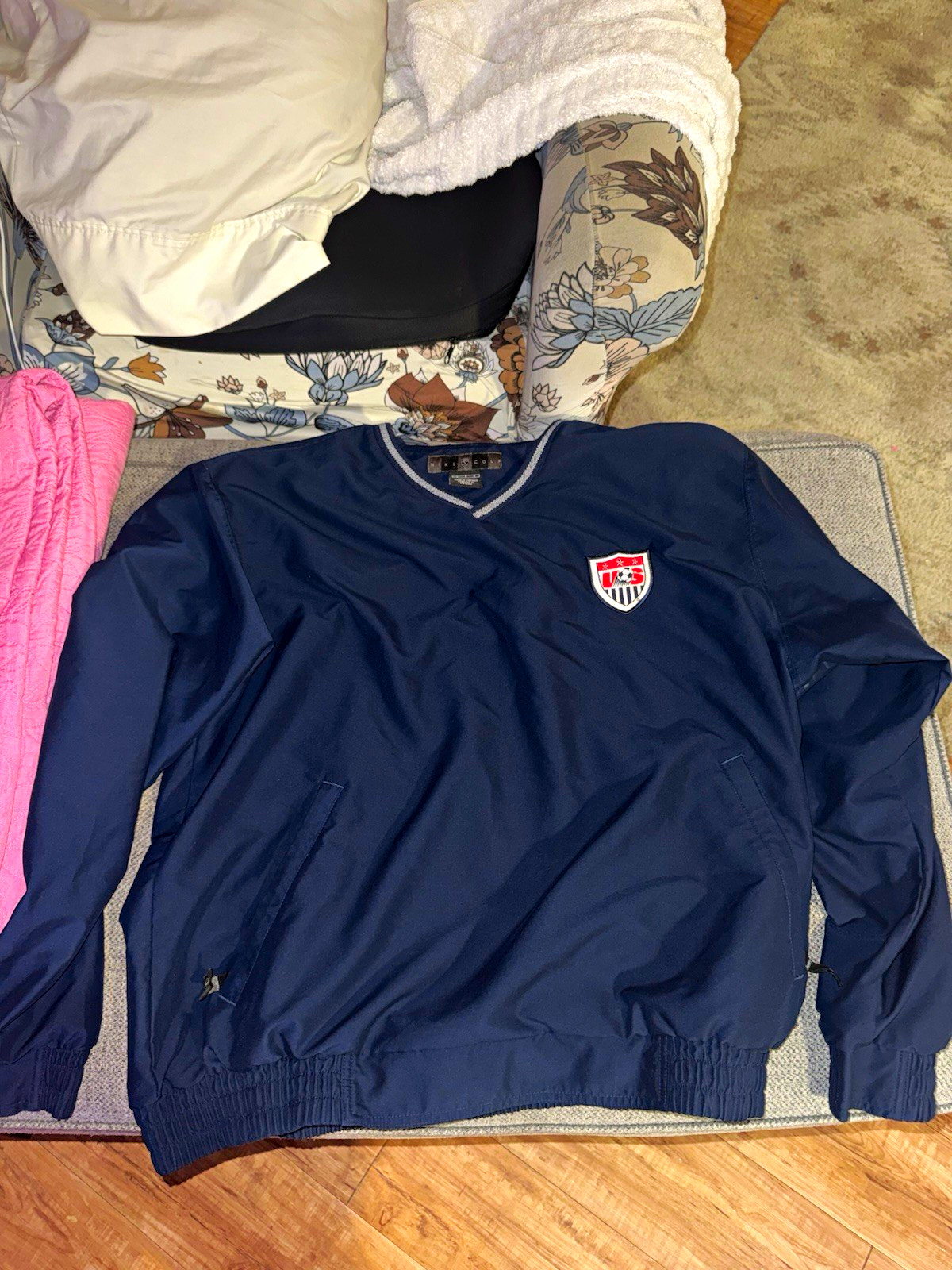 Vintage Nike USA Soccer Pullover Jacket Blue V-Neck Men's Size L Vintage Nike USA Soccer Pullover Jacket Blue V-Neck Men's Size L