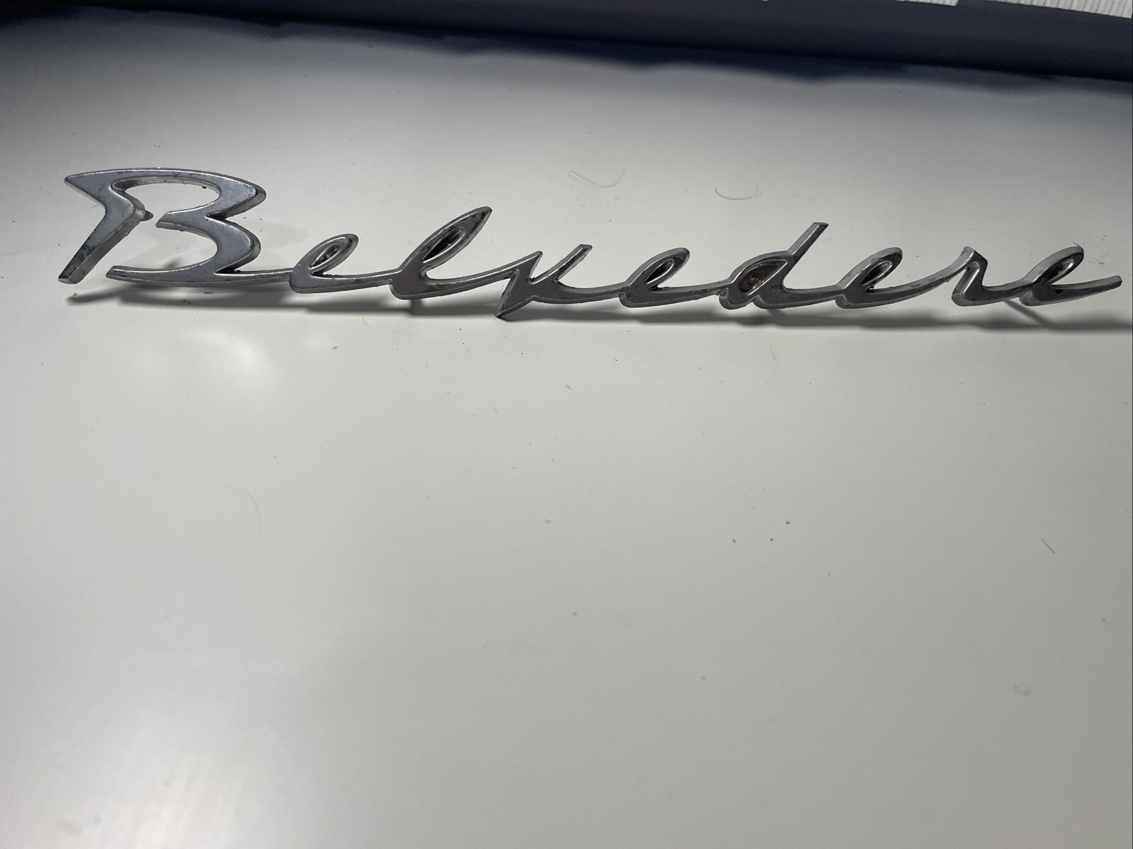 VINTAGE 1962-64 PLYMOUTH BELVEDERE EMBLEM ORIGINAL P/N 2216066 11 1/4 VINTAGE 1962-64 PLYMOUTH BELVEDERE EMBLEM ORIGINAL P/N 2216066 11 1/4