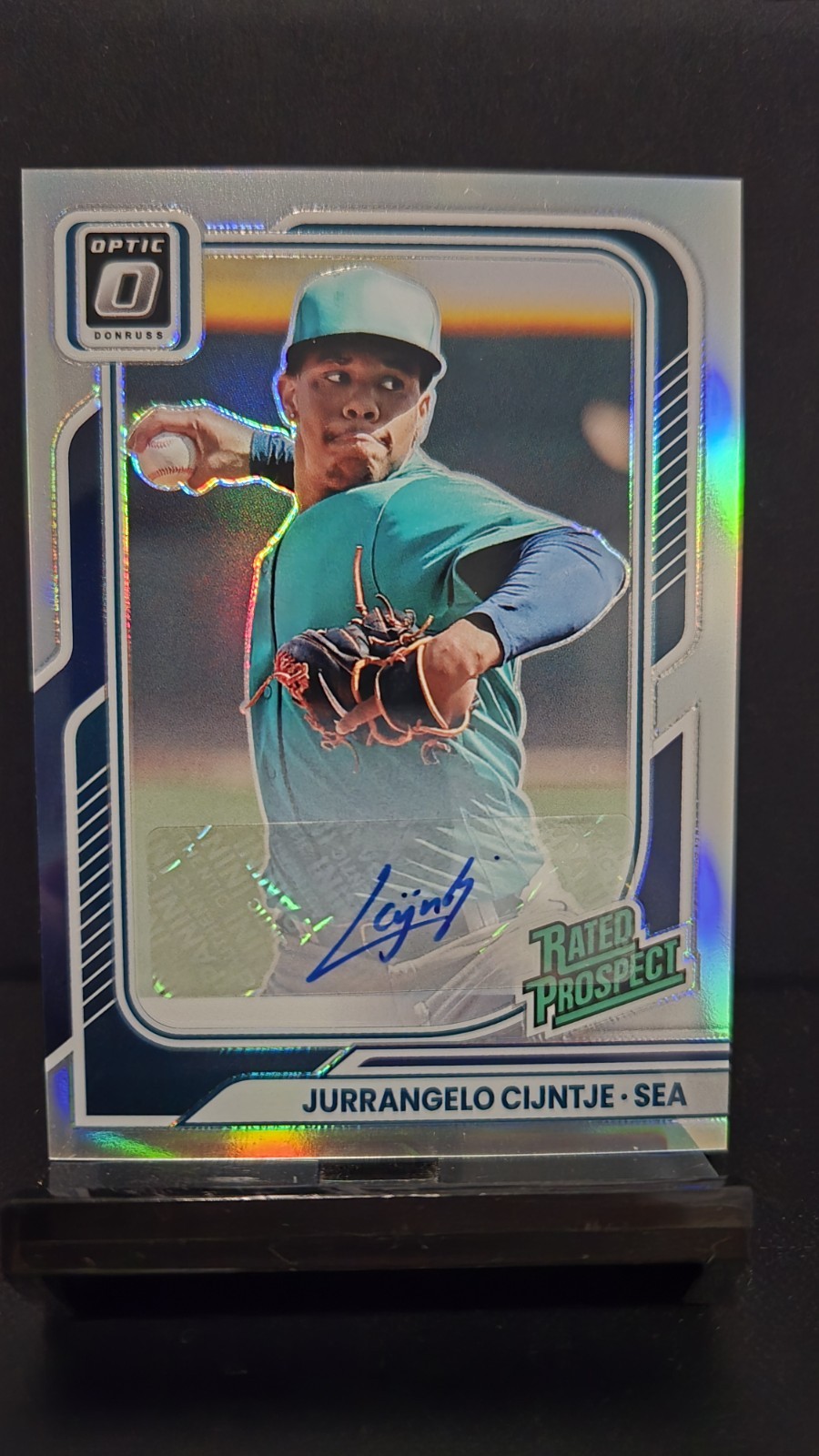 2026 Donruss Optic Jurrangelo Cijntje Rated Prospect Auto #120 SEA 2026 Donruss Optic Jurrangelo Cijntje Rated Prospect Auto #120 SEA