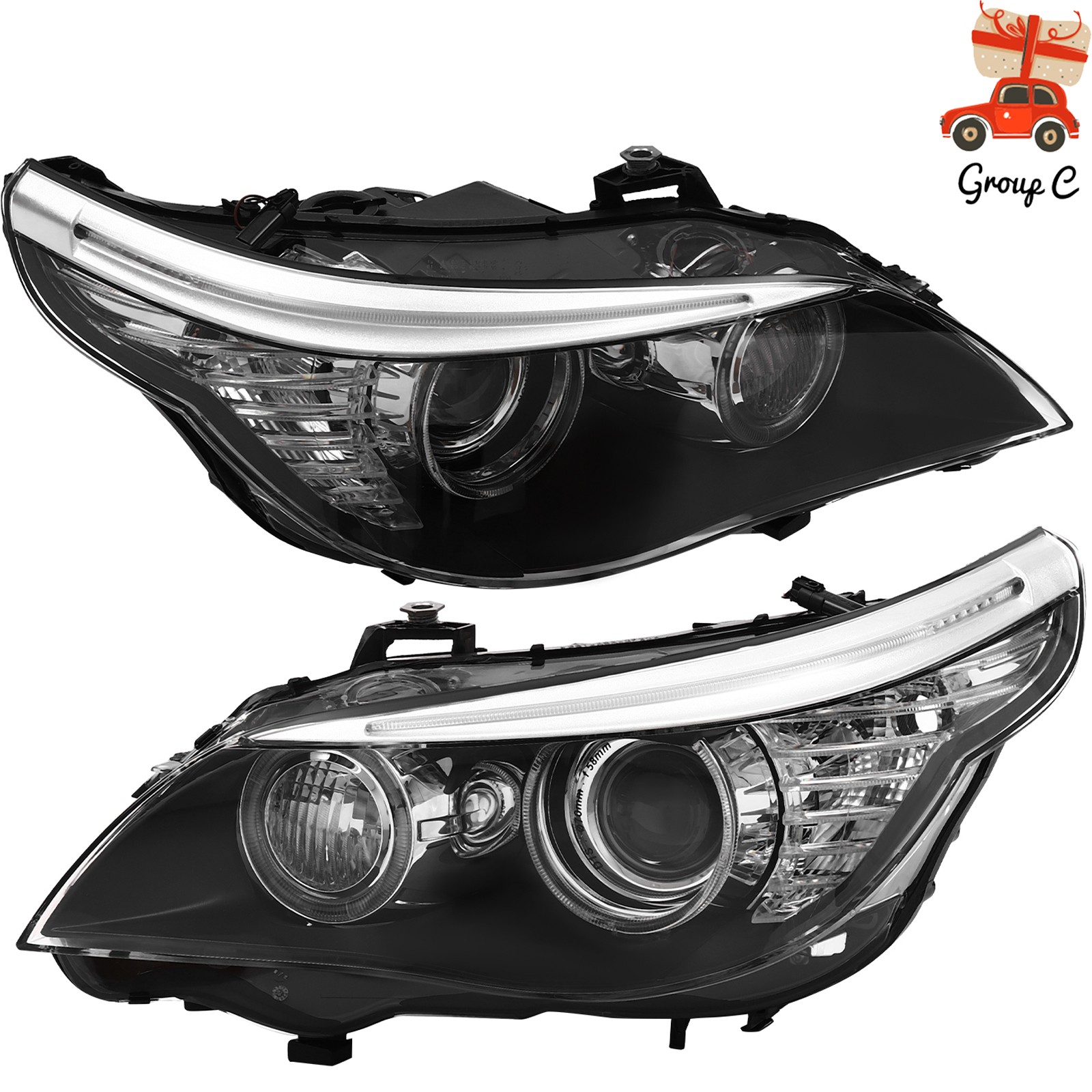 For 08-10 BMW E60 E61 528i 535i Xenon/HID Projector Headlights w/AFS Left+Right