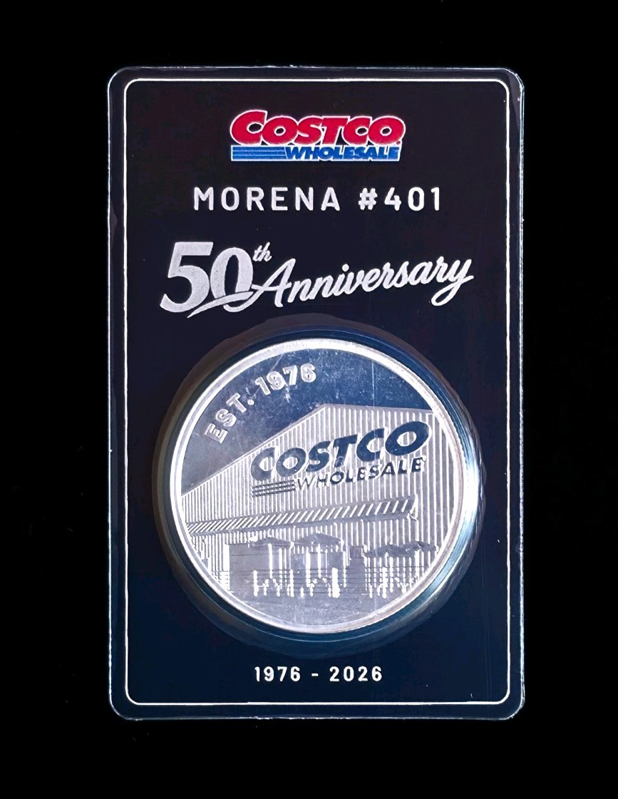 AA 2026 SMI Morena #401 COSTCO 1 oz. .999 Fine Silver Proof Round 50th Anniv.