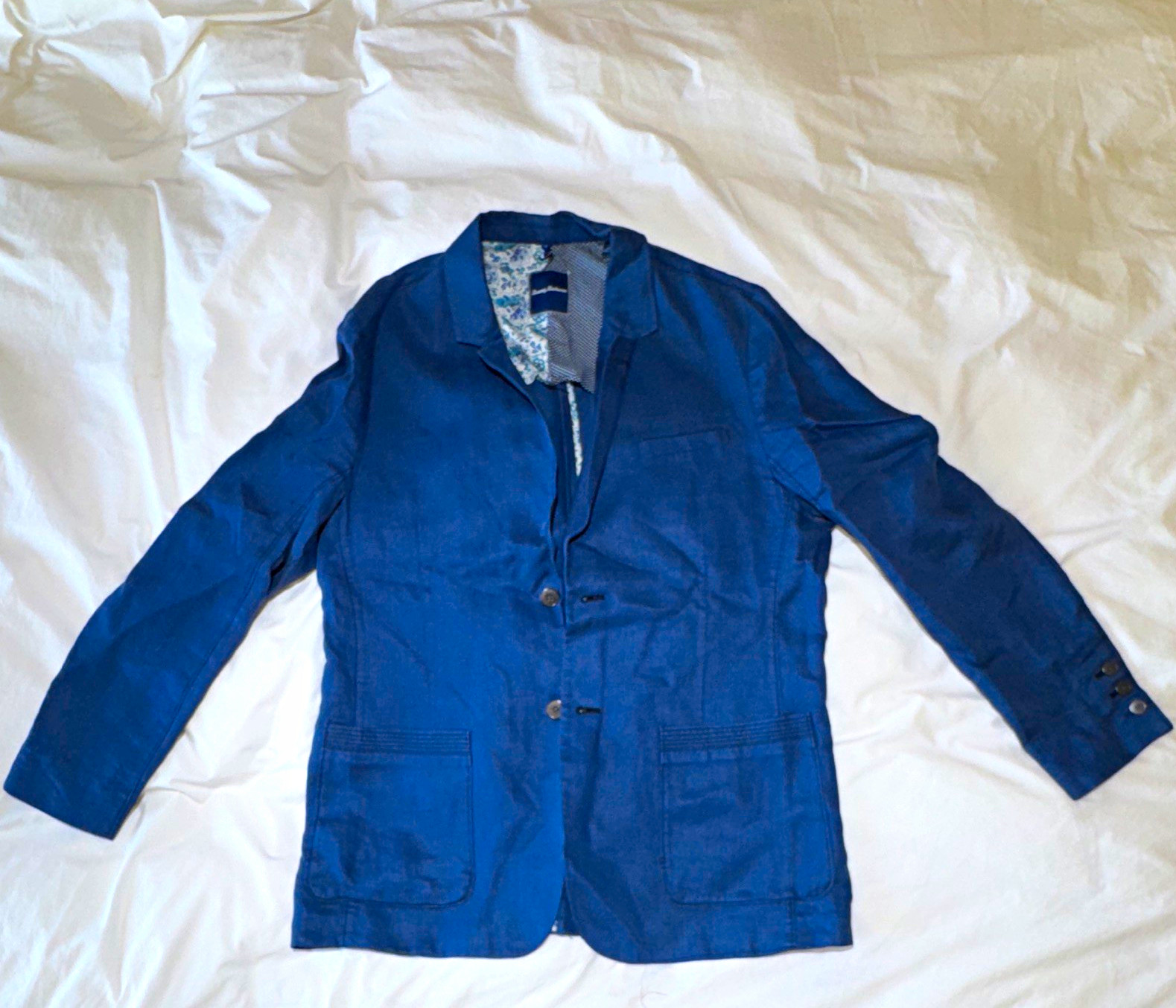 Tommy Bahama Blue Linen Twill Blazer 48\ Tommy Bahama Blue Linen Twill Blazer 48\