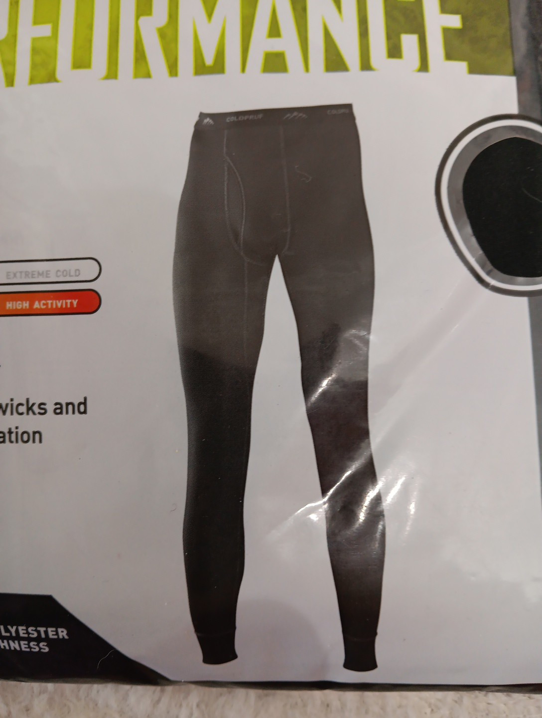 Coldpruf Long Johns Thermal Premium Performance Men\'s Base Layer Pants Black