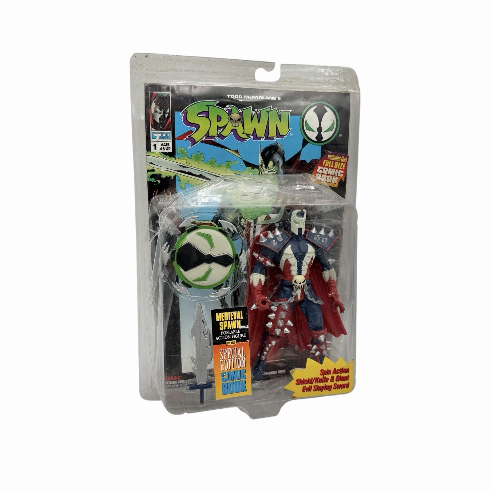 Vintage 1994 SPAWN McFarlane Toys Medieval Spawn Special Edition Comic Book MOC Vintage 1994 SPAWN McFarlane Toys Medieval Spawn Special Edition Comic Book MOC