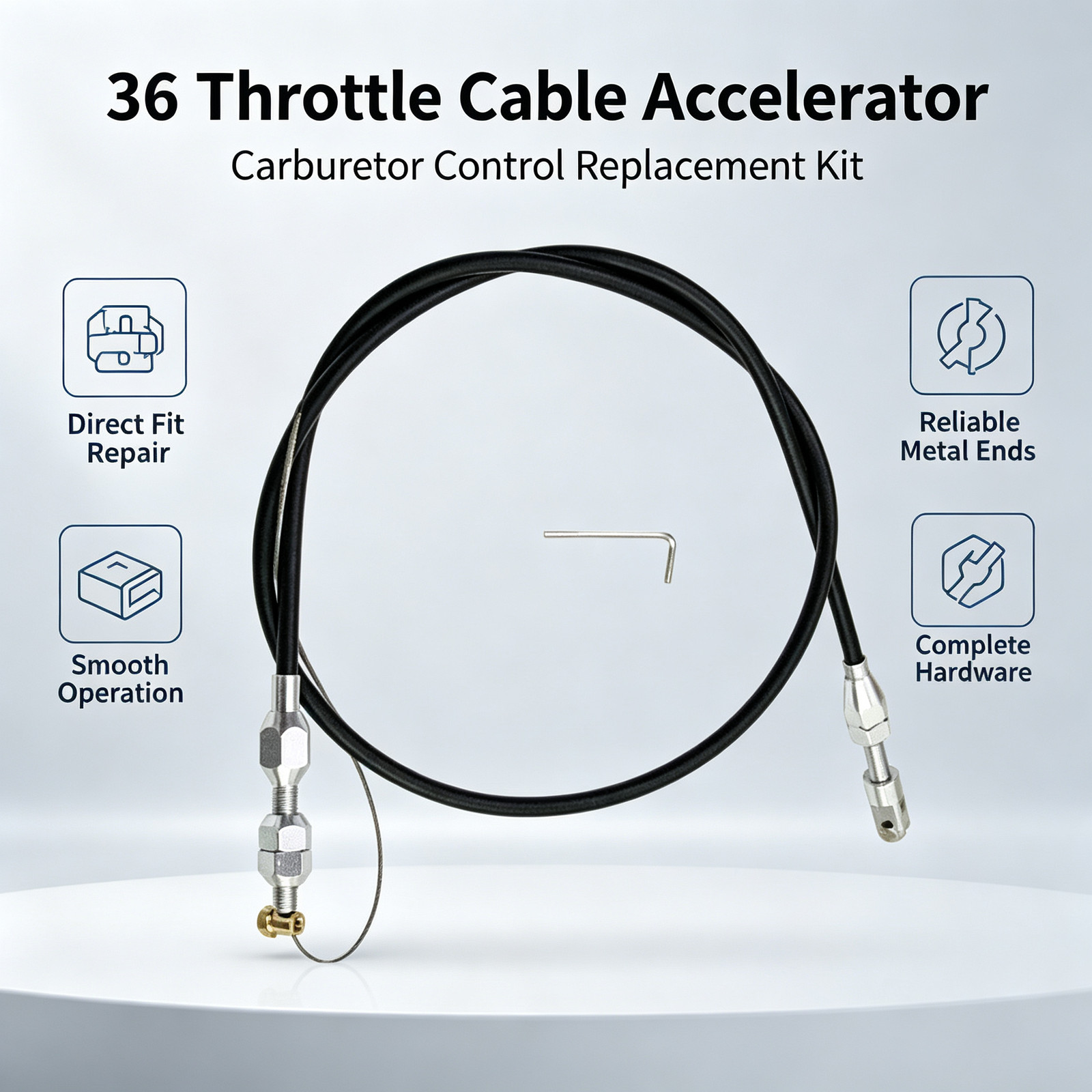 1PC 36inch Black Adjustable Car Modified Throttle Cable Accelerator Cable 1PC 36inch Black Adjustable Car Modified Throttle Cable Accelerator Cable