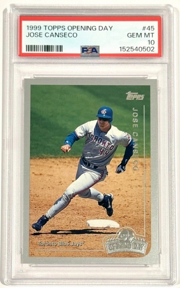 1999 Topps Opening Day Jose Canseco #45 PSA 10 Gem Mint Low Pop 1999 Topps Opening Day Jose Canseco #45 PSA 10 Gem Mint Low Pop