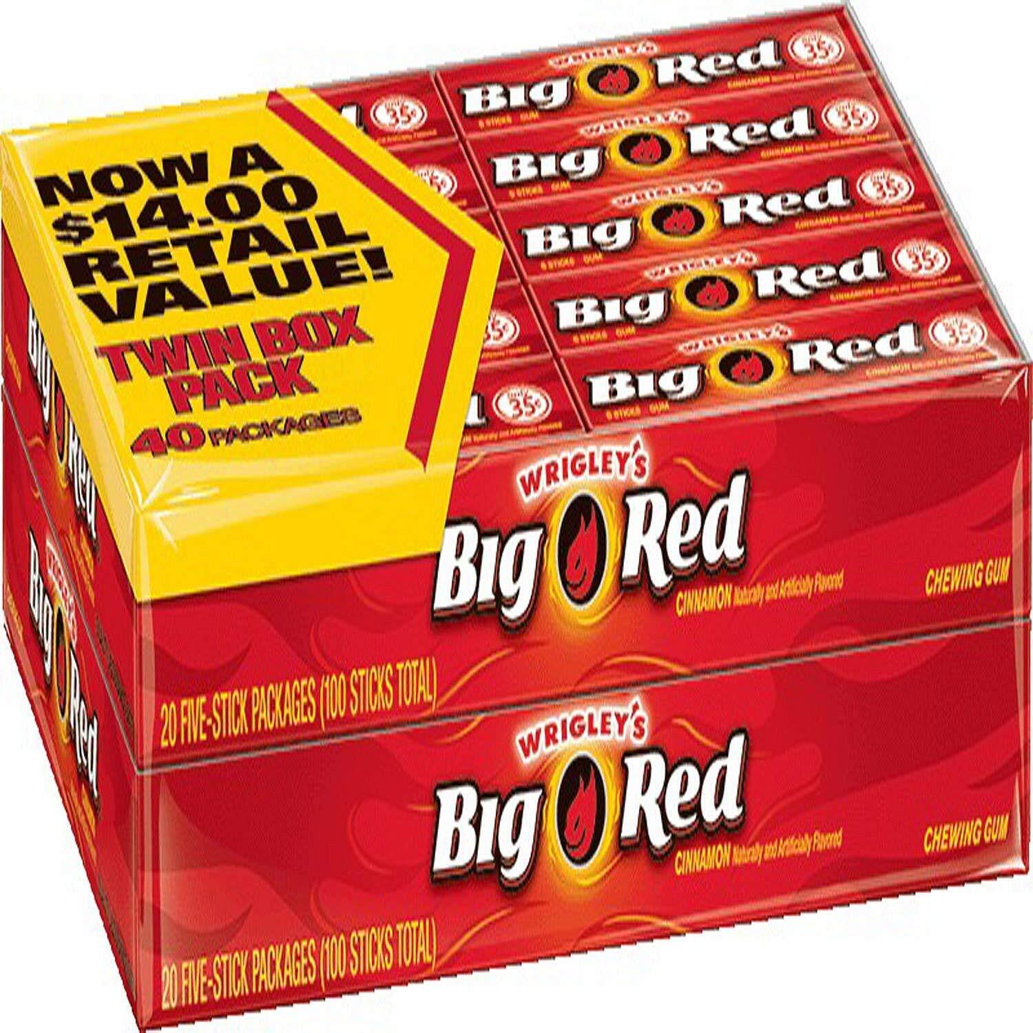 Big Red cinnamon Twin Pack Box - 40 pk Big Red cinnamon Twin Pack Box - 40 pk
