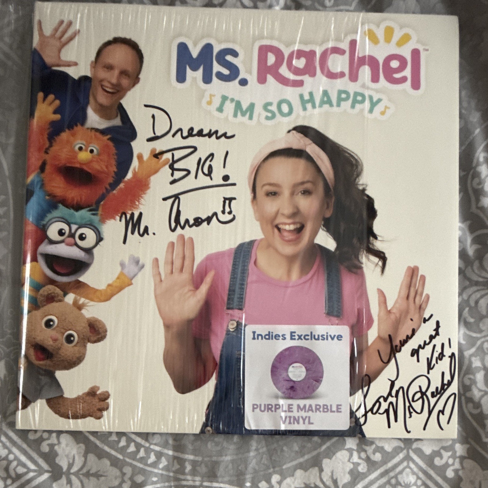 SIGNED Ms. Rachel and Mr. ARON I\'m So Happy Indies Exclusive Purple Vinyl