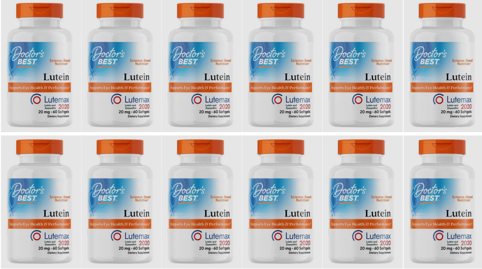 12X Doctor's Best Lutein Lutemax 60 Softgels 20 Mg  EXP 08/2027